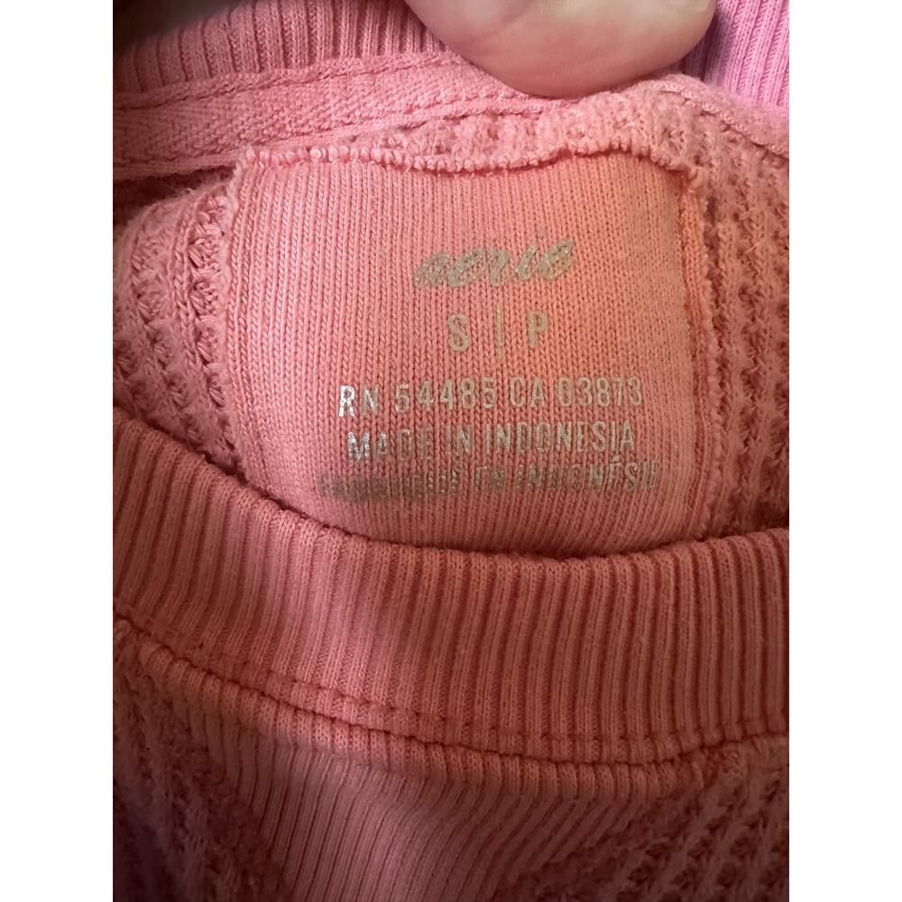 Aerie Salmon Pink Crew Sweatshirt Lounge Oversized Size small - Picture 3 of 6